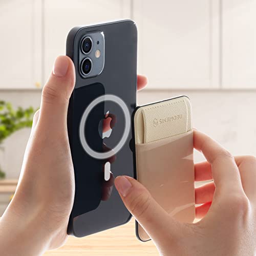 Sinjimoru Privacy Cover Magnetic Card Holder, Magnetic Phone Wallet Stick on as Credit Card Holder for MagSafe Compatible with iPhone 16 15 14 13 12 Series. M-Flap - color: Black