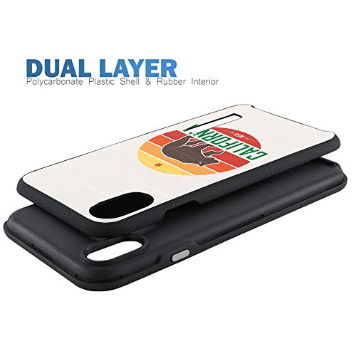 CasesOnDeck Case Compatible with [Apple iPhone X | iPhone Xs][Grip Tactical] iPhone Xs Hybrid Bump and Drop Protection Case Slim Fit Dual Layer Cover (California) - color: California