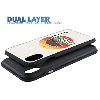 CasesOnDeck Case Compatible with [Apple iPhone X | iPhone Xs][Grip Tactical] iPhone Xs Hybrid Bump and Drop Protection Case Slim Fit Dual Layer Cover (California) - color: California