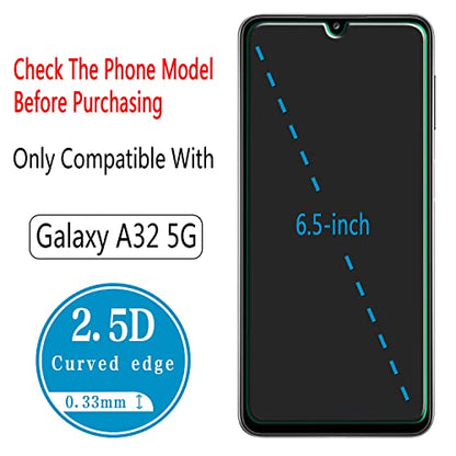 2 Pack Screen Protector for Samsung Galaxy A32 5G Tempered Glass | Easy to Install, Bubble Free, Work with 99% Case Friendly