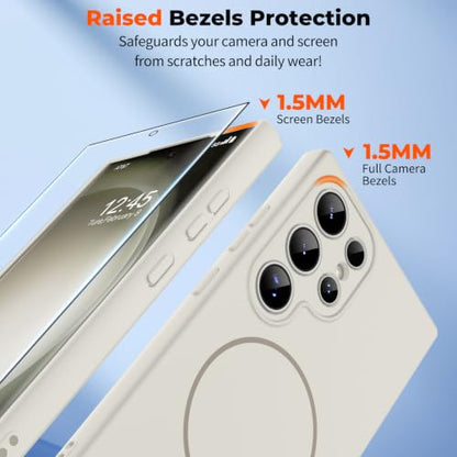 zapica Magnetic for Samsung Galaxy S23 Ultra Case, Creamy White - color: Creamy White, size: Samsung Galaxy S23 Ultra 6.8''