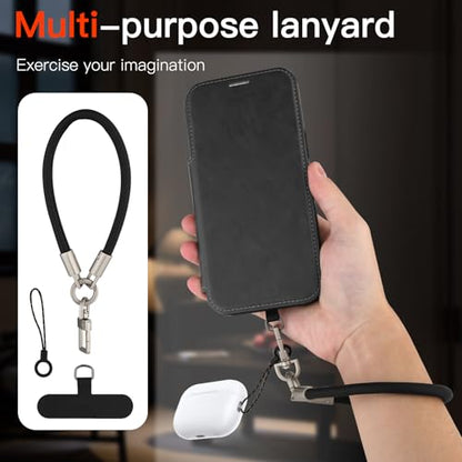 Wallet Phone Case Crafted for iPhone 17 Pro Max Gray | PU Leather Phone Case Flip Cover Wrist Strap Card Holder Slots - color: Gray-2, size: iPhone 17 Pro Max