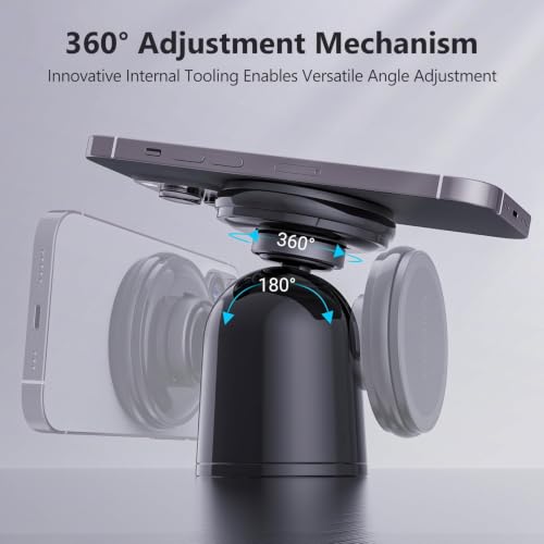 MiiKARE Magnetic Gym Phone Holder for MagSafe, Treadmill and Workout Mount - color: Deep Black