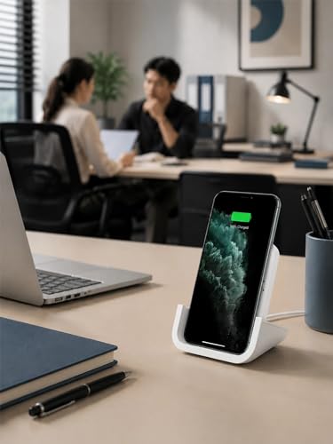 Wireless Charger YUWISS Wireless Charging Stand Cordless Charger 10/7.5/5W Compatible with iPhone 14 13 12/12 /11Pro Max/XR/XS Max/XS/X/8/8Plus Galaxy S22/S21/S9/S9+/S8/S8+ Note - color: White