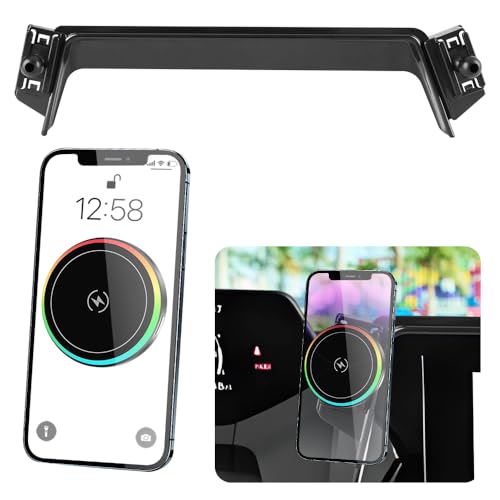 Car Magnetic Phone Mount for 2023 2024 2025 2026 Toyota Prius SE LE XLE Nightshade XSE [8-inch Touch Screen ]Auto Interior Accessories Best Cellphone Holder Fast 15W Wireless Charger Cell Phones Stand