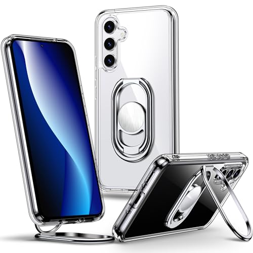 Shields Up for Samsung Galaxy S24 Plus Case with Stand, Galaxy S24 Plus Case Clear with Double Ring Holder [Adjustable & Foldable] Shockproof Protective Cover - Clear - color: Clear, size: Galaxy S24 Plus