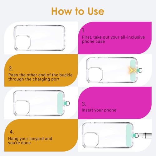 12 Pcs Phone Tether Tab, Safety Lanyard Patch Adjustable Strap, Adjustable and Removable Universal Cell Phone Multifunctional Patch without Adhesive (6 colors)