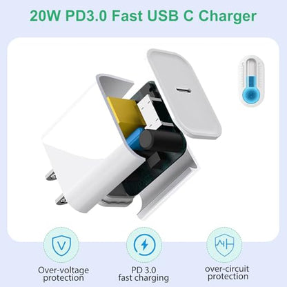 iPhone 17 16 15 Charger Fast Charging,3Pack 20W Fast Charging USB C Charger - color: Woven, size: 3Pack 10FT