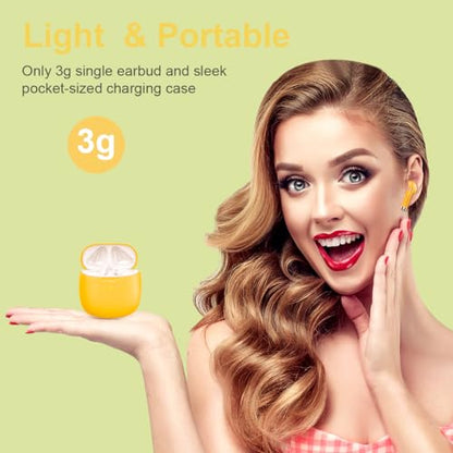 Wireless Earbuds, Bluetooth 5.4 Headphones in Ear with Noise Cancelling Mic - color: butter yellow