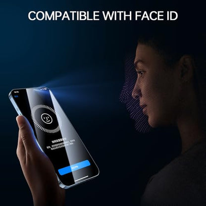 2 Pack Privacy Screen Protector for iPhone 13/14, Bubble-Free Anti-SPY Tempered Glass, 9H Hardness, Easy Install