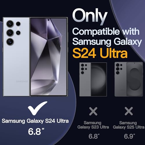 JETech Case for Samsung Galaxy S24 Ultra 5G, Non-Yellowing Shockproof Bumper Protective Phone Cover, Anti-Scratch Hard PC Back (Titanium Blue) - color: Titanium Blue, size: Galaxy S24 Ultra