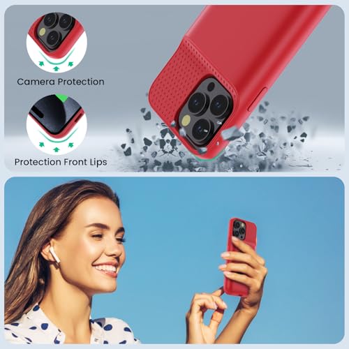 Battery Case for iPhone 15Pro Max, Upgrade 8600mah Portable Slim Battery Charging Case, 15W Fast Charging Rechargeable Protective Extended Charger Cover for iPhone 15 Pro Max (6.7 inch)-Red - color: Red