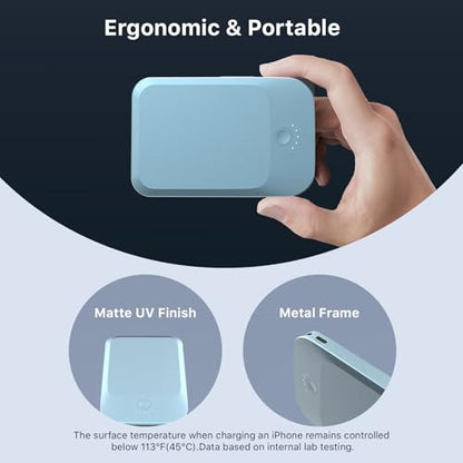 NOBIS Slim Magnetic Power Bank 22.5W 5000mAh with Built-in Cable - color: Blue