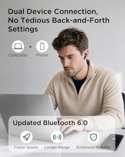 TALIX T30 Noise Cancelling Earbuds with Phone Stand, Punchy Bass, 4-Mic, True Wireless Bluetooth 6.0 in Ear Headphones, 28H Playtime, IPX4 (Blue) - color: Blue