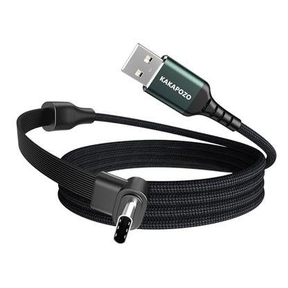 Flat Nylon Braided 90-Degree Right Angle USB A to USB C Cable - 6.6FT - size: 6.6FT, style: USB-A to USB-C