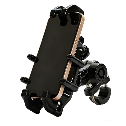 Motorcycle Phone Mount Holder, 8-Claw Anti-Shake Bike Phone Mount with Secure Lock & Vibration Dampener,Fits 4.7-7.2" Phones for Motorcycle, Bicycle, Scooter, ATV