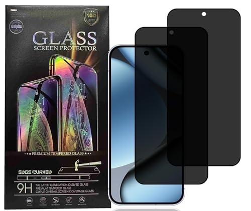 CJY For Google Pixel 10 Pro XL Privacy Screen Protector, 2+2 Pack Tempered Glass with Camera Lens Protector, 3D Curved HD Clear, Case Friendly, 9H Scratch Resistant, Fingerprint Unlock Compatible - color: Google Pixel 10 Pro XL Privacy