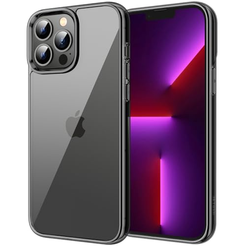 JETech Case for iPhone 13 Pro 6.1-Inch, Non-Yellowing Shockproof Phone Bumper Cover, Anti-Scratch Clear Back (Black) - color: Black