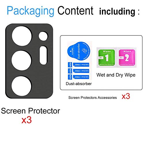 Suoman 3-Pack for Samsung Note 20 Ultra Camera Lens Protector - [Aluminum alloy] [Does not Affect Night Shots] 9H Hardness Tempered Glass Film - Black - color: Black