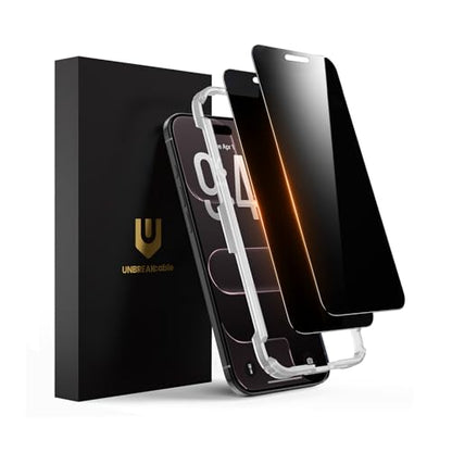 UNBREAKcable Privacy Screen Protector for iPhone Air, Full Coverage Shatterproof Tempered Glass [True 28°Anti Spy] [9H Hardness] [Easy Installation Frame] 2-Pack Private Screen for iPhone Air - size: iPhone Air