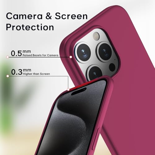 X-level Compatible with iPhone 15 Pro Case Slim Fit Ultra-Thin [Guardian Series] Soft TPU Matte Finish Coating Phone Cases Lightweight Anti-Scratch Back Cover Grip 6.1" (2023)-Wine red - color: Winered, size: iPhone 15 Pro