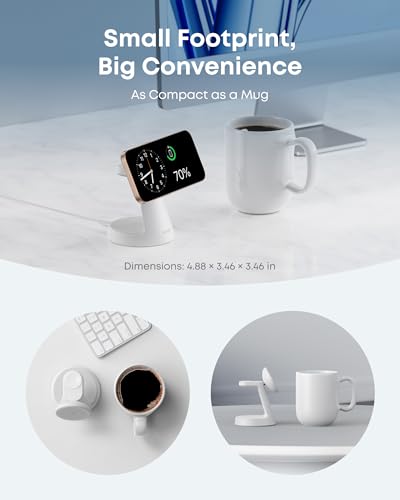 Anker MagSafe Charger Compatible, MagGo 3-in-1 Qi2 15W Charging Station - color: White