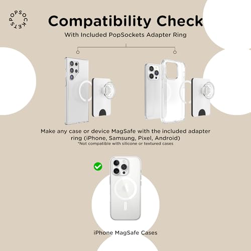 PopSockets Softgoods Phone Wallet and Adapter Ring for MagSafe, Phone Card Holder, Wireless Charging Compatible, Wallet Compatible with MagSafe - Black - color: Black, style: Without Grip