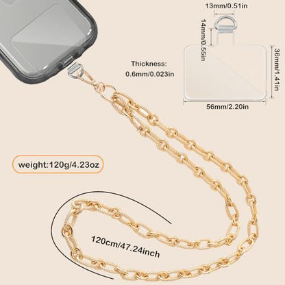 Crossbody Lanyard Strap, Durable Metal Chain Strap, Universal Phone Lanyard with Tether Tab, Detachable Phone Chain Strap - color: C