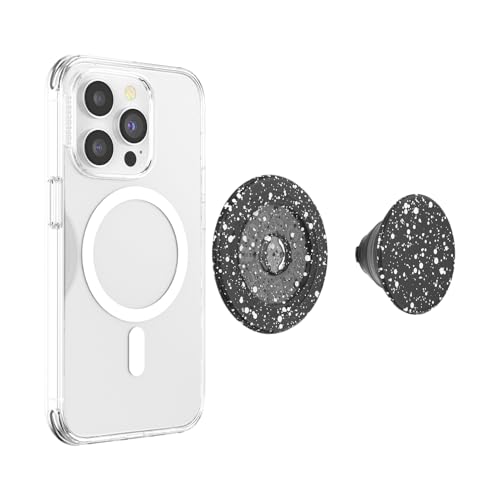 PopSockets Phone Grip for MagSafe, Magnetic Holder, Phone Stand, Black - Black Speckle - color: Black Speckle, style: MagSafe