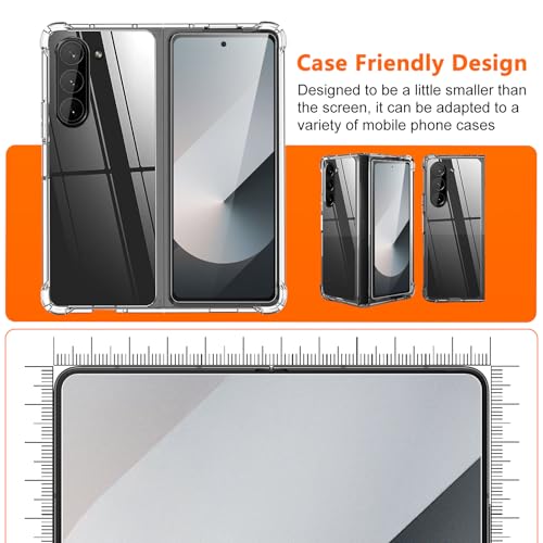 [2Set 6PCS] Screen Protector for Galaxy Z Fold 6, 2 Inner TPU Matte Films + 2 Outer Tempered Glass + 2 Camera Lens Protecters with Positional Mouting Frame, Anti-Glare, No Creases, No Bubbles - size: Samsung Galaxy Z Fold 6