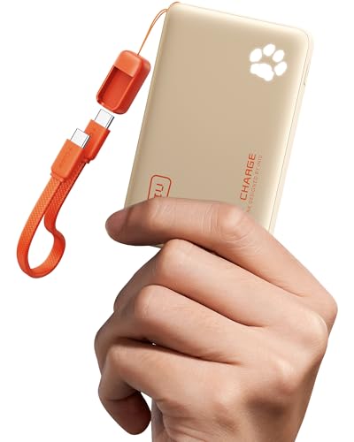 INIU 10000mAh 45W Fast Charging Portable Charger, Smaller Travel Power Bank - color: Beige