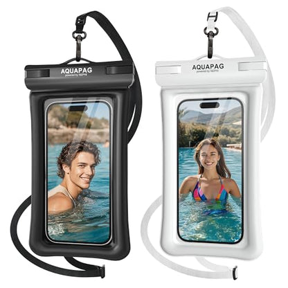NEPHI IPX8 Floating Waterproof Phone Pouch 2 Pack-Up to 8.0"，Floating Phone Case for iPhone Andriod, Dry Bags for Vacation Beach Pool Kayak Cruise Travel Essentials (Black White 2 Pack) - color: Black White 2 Pack