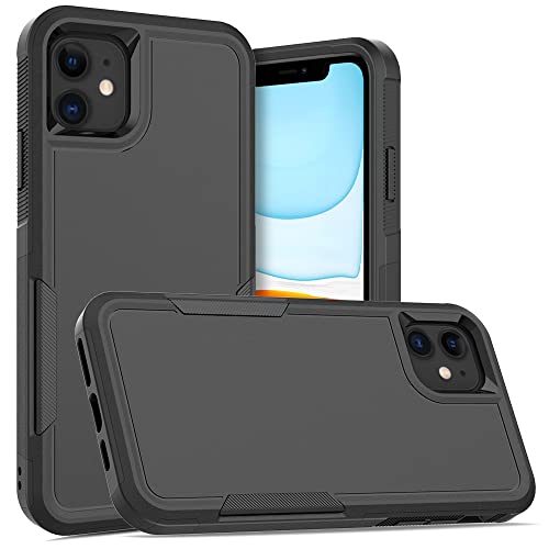 Heavy‑Duty Rugged Anti‑Drop Shockproof Protective Phone Case for iPhone 11, Durable Protective Shell, Black - color: Black, size: iPhone 11