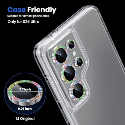WSKEN for Samsung Galaxy S26 Ultra Camera Lens Protector - Ultra Thin - color: Glitter Colorful