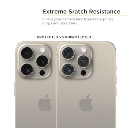 PureGear Camera Lens Protector for Apple iPhone 16Pro, 16ProMax, 15Pro & 15ProMax, Protects Camera Lens from Drops & Scratches, Ultra-Thin HD Tempered Glass Individual Ring Cover Lens Protectors -Gold - color: Gold
