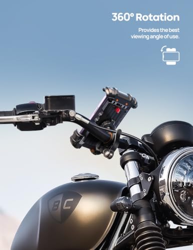 Lamicall Bike Phone Holder Motorcycle Mount - One-Hand Operation, Lockable - color: Orange