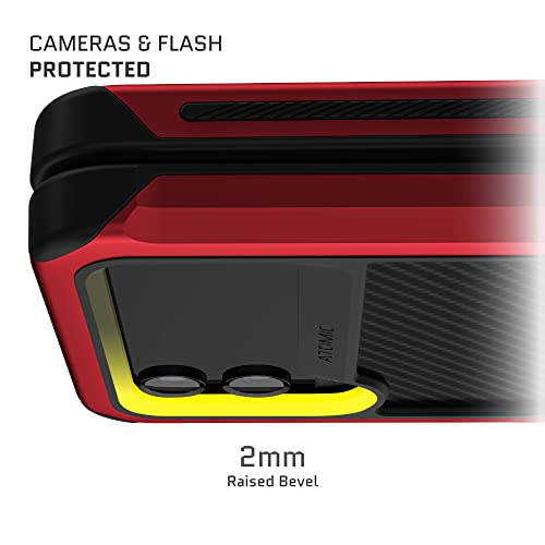 Ghostek Atomic Slim Galaxy Z Flip 4 Case - Aramid Back with Red Aluminum Bumper, Shockproof Dual-Layer Protective Phone Case, Limited Edition Color for 2022 Samsung Z Flip 4 Case (6.7") (Aramid-Red) - color: Aramid [Limited], size: Galaxy Z Flip 4