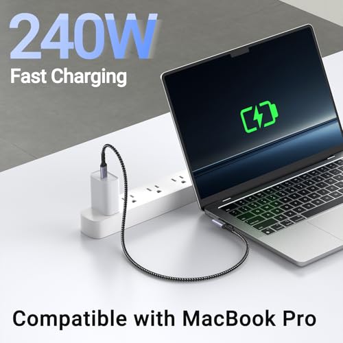 Short USB 4 Cable Right Angle 1.5FT 2 Packs, 240W Fast Charging - size: 240w - 1.5ft, 1.5ft