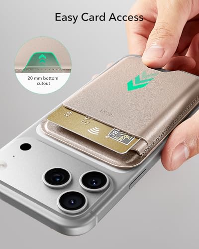 ESR for MagSafe Wallet, 5 Card Holder for Phone Case, RFID Blocking - color: Desert Titanium