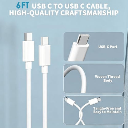 iPhone 17 16 Charger Fast Charging,[MFi Certified]40W USB C iPhone Fast Charger Block with 6FT Long USB C to C Charging Cable Cord for iPhone 17e/Air/17 Pro Max/16 Plus/15Pro/Pro Max,iPad Pro/AirPods - size: 6FT