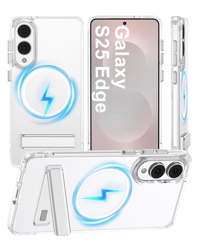 For Samsung Galaxy S26 Ultra Case with Stand MagSafe Crystal Clear Magnetic | Protective Android Phone Case, Slim Drop Protection, Built-in Kickstand for Galaxy S26 Ultra 5G Transparent Cover Phonecase