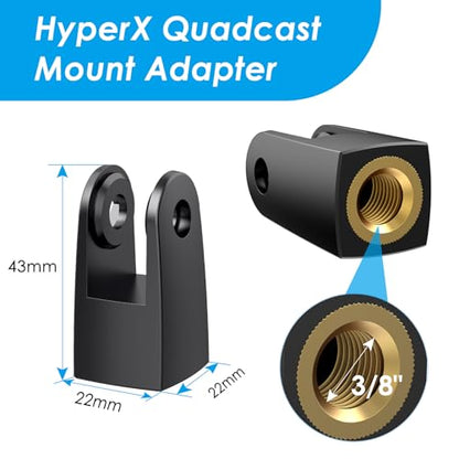 Youshares Quadcast Mount Adapter for HyperX Microphone, Replacement Adapter for Boom Arm - color: 02_Black