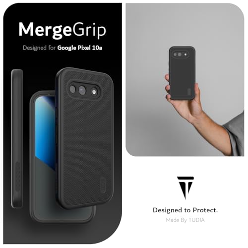 TUDIA for Google Pixel 10a Case (2026) - [MergeGrip] Dual Layer Heavy Duty Slim [Military Grade Drop Tested] Shockproof Protective Pixel 10A Phone Cases - Black - color: Black, size: Pixel 10a Standard