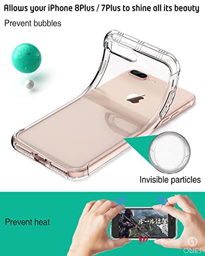 ONES for iPhone 8 Plus/7 Plus Case Clear, Slim Soft TPU Silicone Cover, Military Drop Protective Thin Phone Bumper Case with Shockproof Airbags, Yellowing Resistant, Transparent - color: HD High Transparency, size: iPhone 8Plus / 7Plus