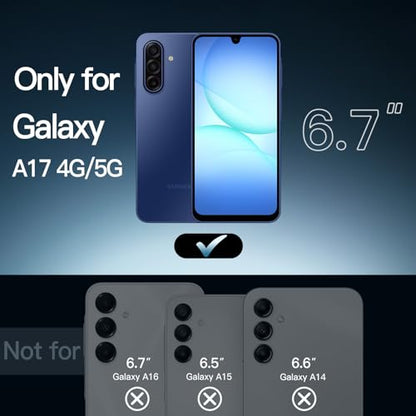 JETech Case for Samsung Galaxy A17, Anti-Yellowing, Blue | Shockproof Protection, Scratch Resistant Hard PC Back, Durable Transparent TPU Bumper - color: Blue, size: Galaxy A17