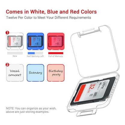 Dual Protect Waterproof SD Card Case w 36 Individual Plastic SD Card Cases - color: Transparent for 36 SD Cards（With Box）