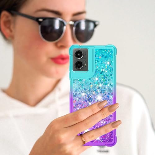 for Moto G Play 2024 Case with Screen Protector, Blue Purple - color: Blue and Purple Color