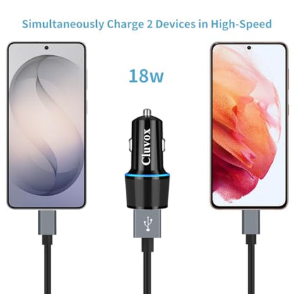 36W Fast USB Car Charger for Samsung A57/A56/A55/A37/A17/A16/A36 Android - color: Black