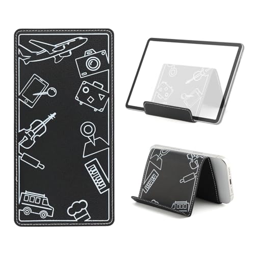 Airplane Phone Holder, Foldable Flexible Travel Phone Stand - color: Black
