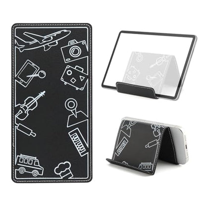 Airplane Phone Holder, Foldable Flexible Travel Phone Stand - color: Black